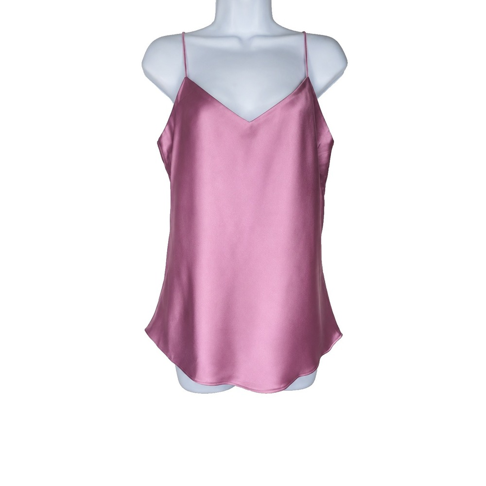 Club Monaco Satin Camisole Pink Adjustable Strap Minimalist Top M Quiet Luxury
